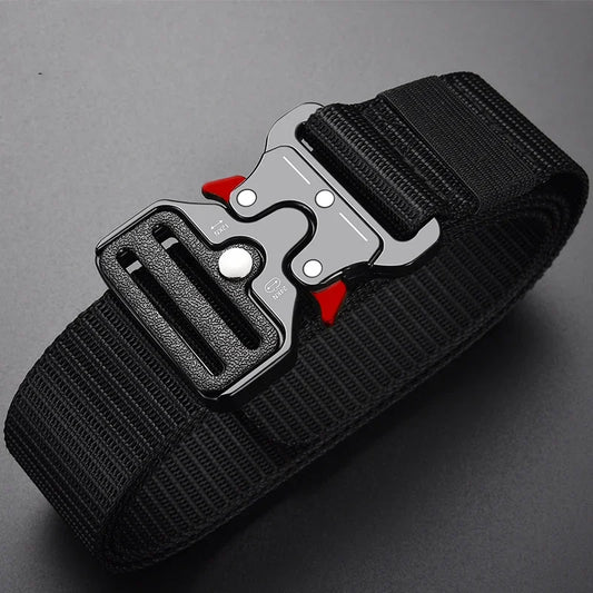 Tactical Quick Release Belt for Men & Women, Black Nylon, WARRIORS