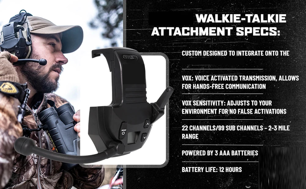 Walker's walkie talkie attachment