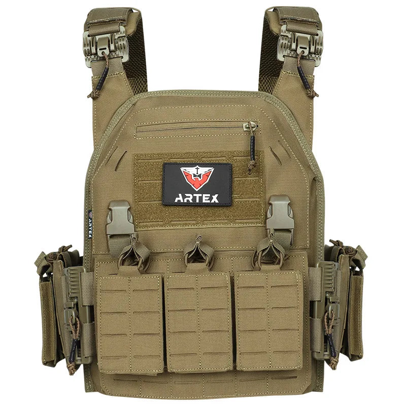 Ranger Green Tactical Plate Carrier Vest with Quick Release, WARRIORS