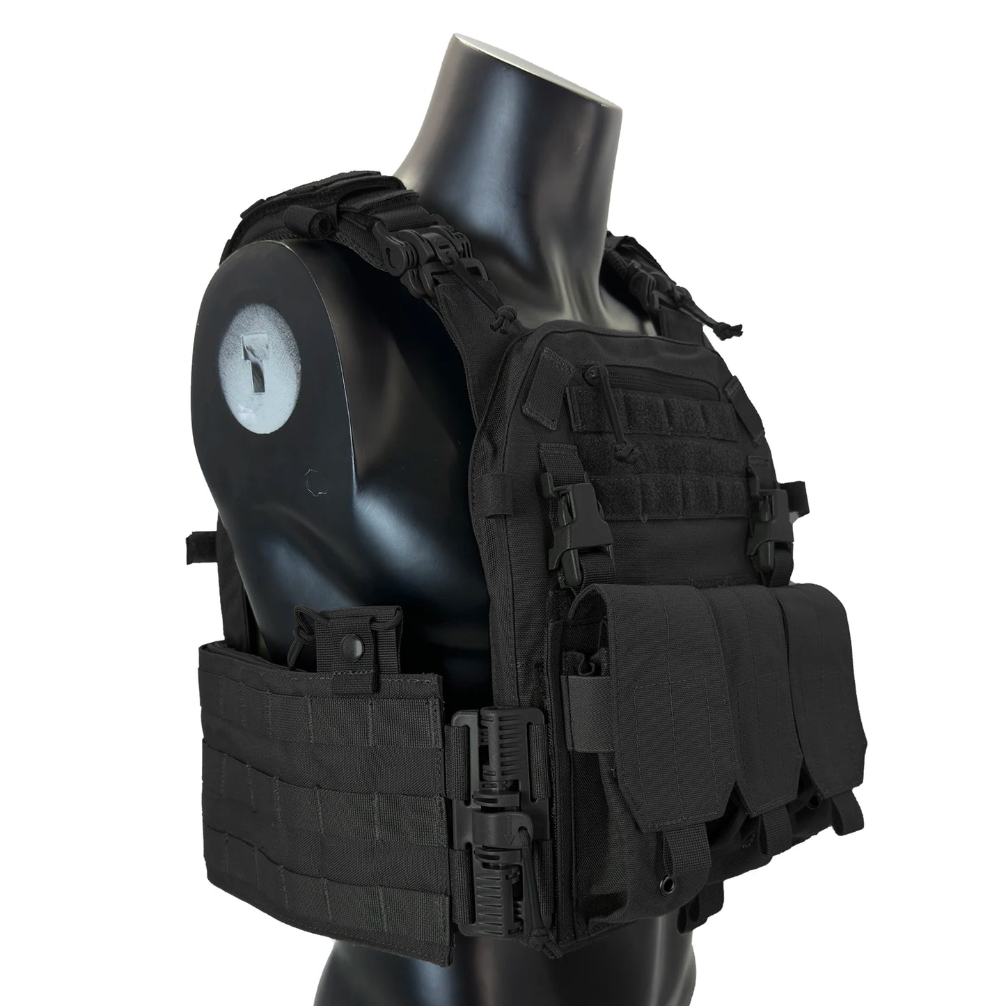 Tactical Vest Plate Carrier quick release and 3 mag pouches