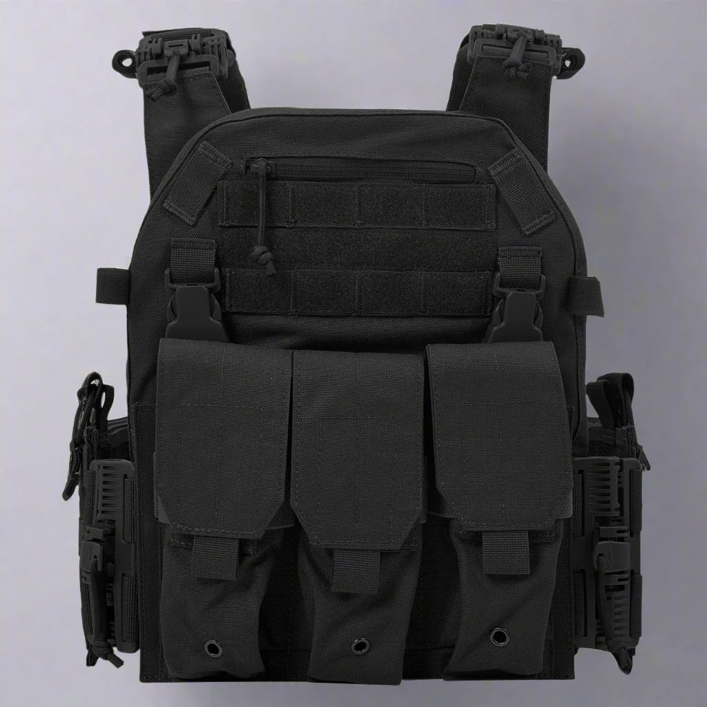 Tactical Vest Plate Carrier quick release and 3 mag pouches