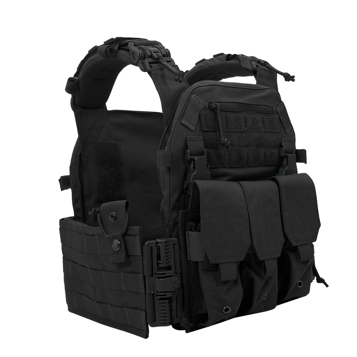 Tactical Vest Plate Carrier quick release and 3 mag pouches